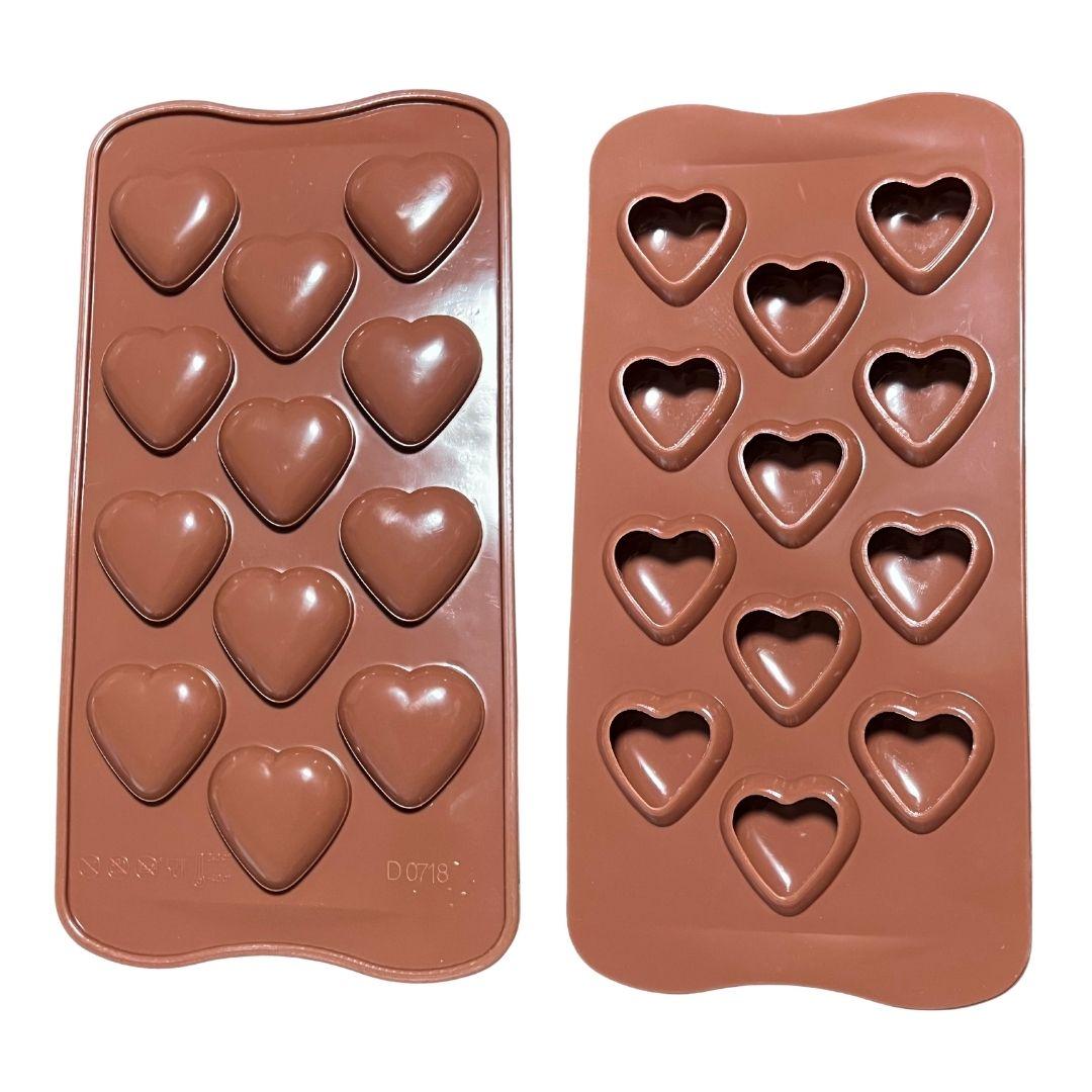 Molde de silicón corazones lisos 3D