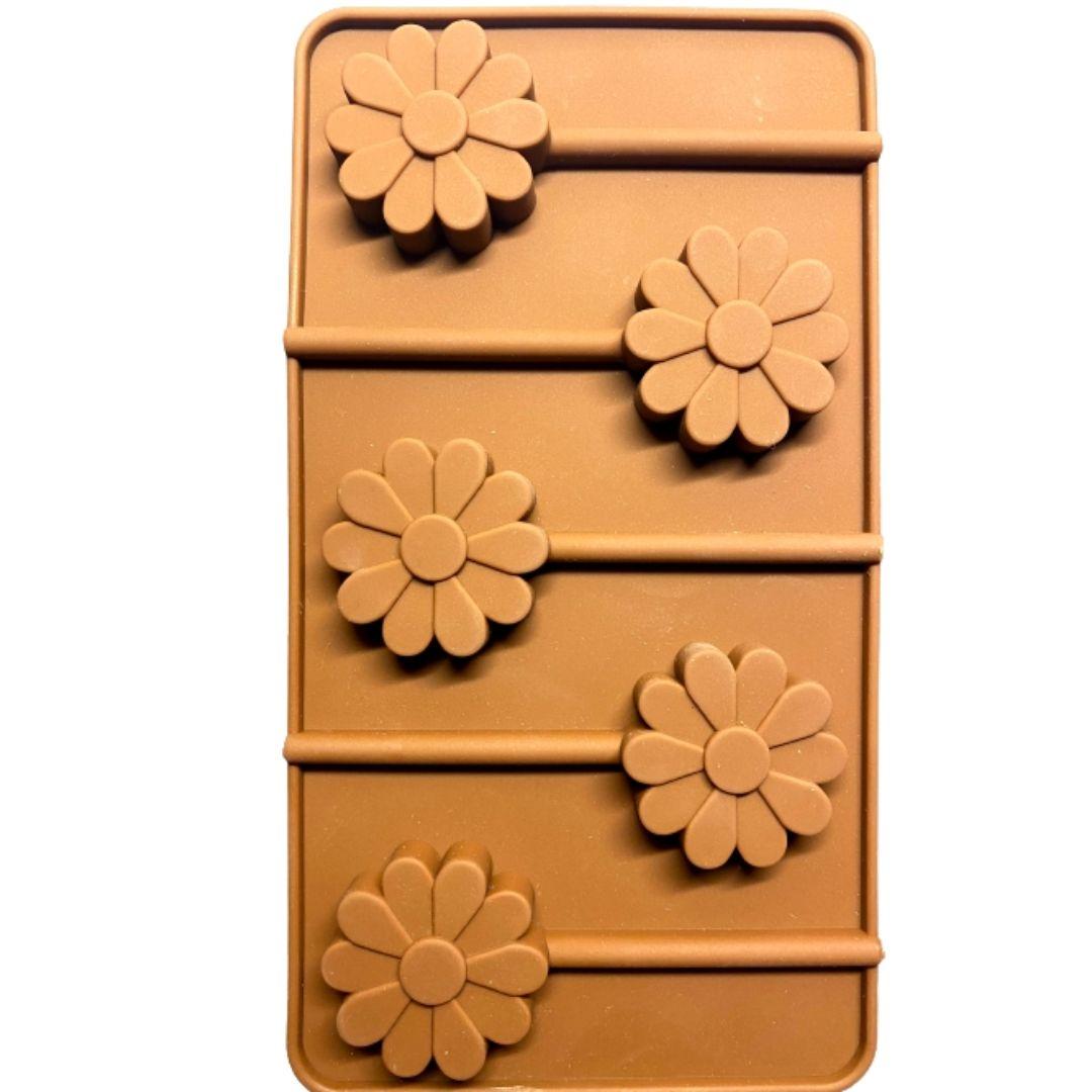 Paletas en forma de flor flores molde de silicón