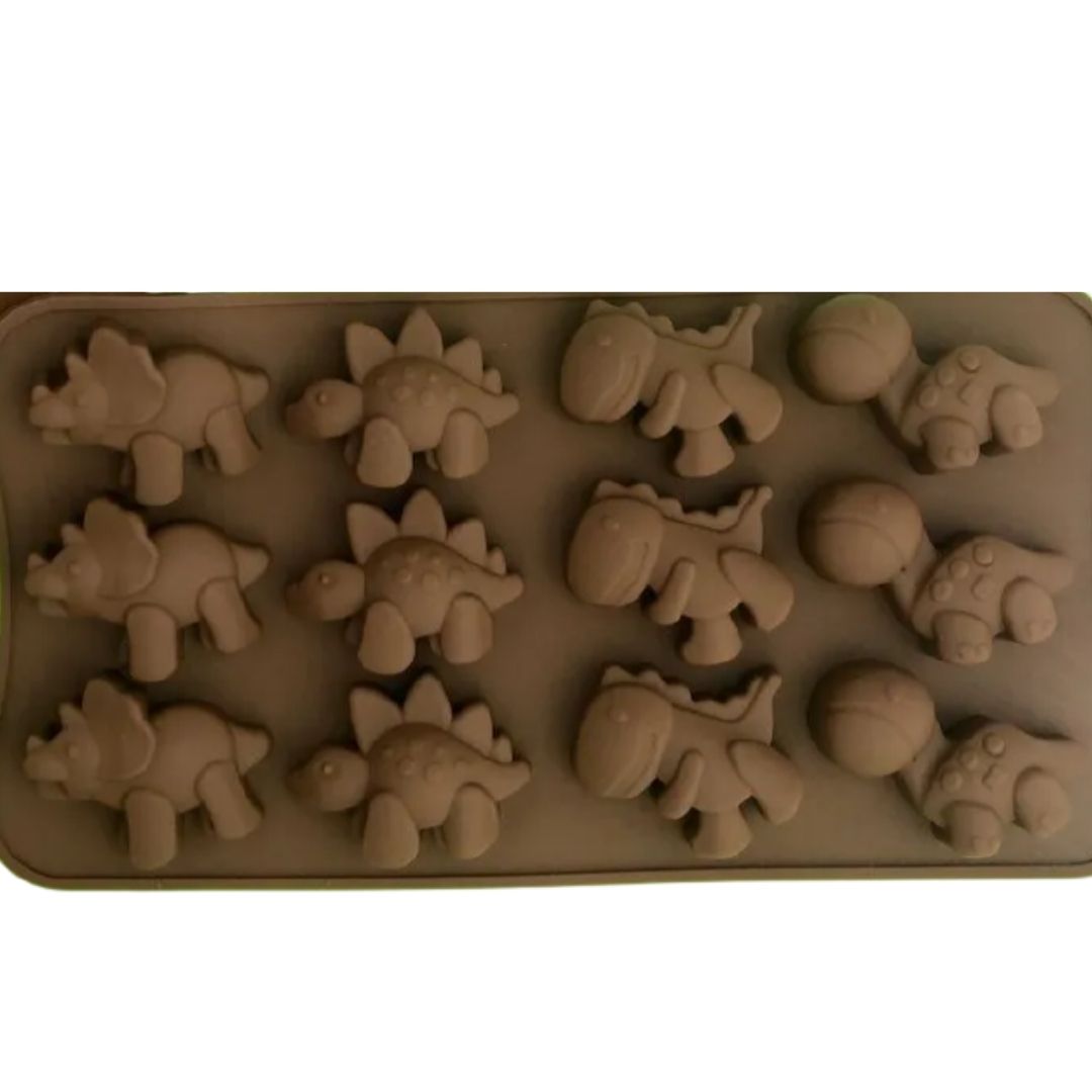 Molde de silicón de dinosaurios 12cav