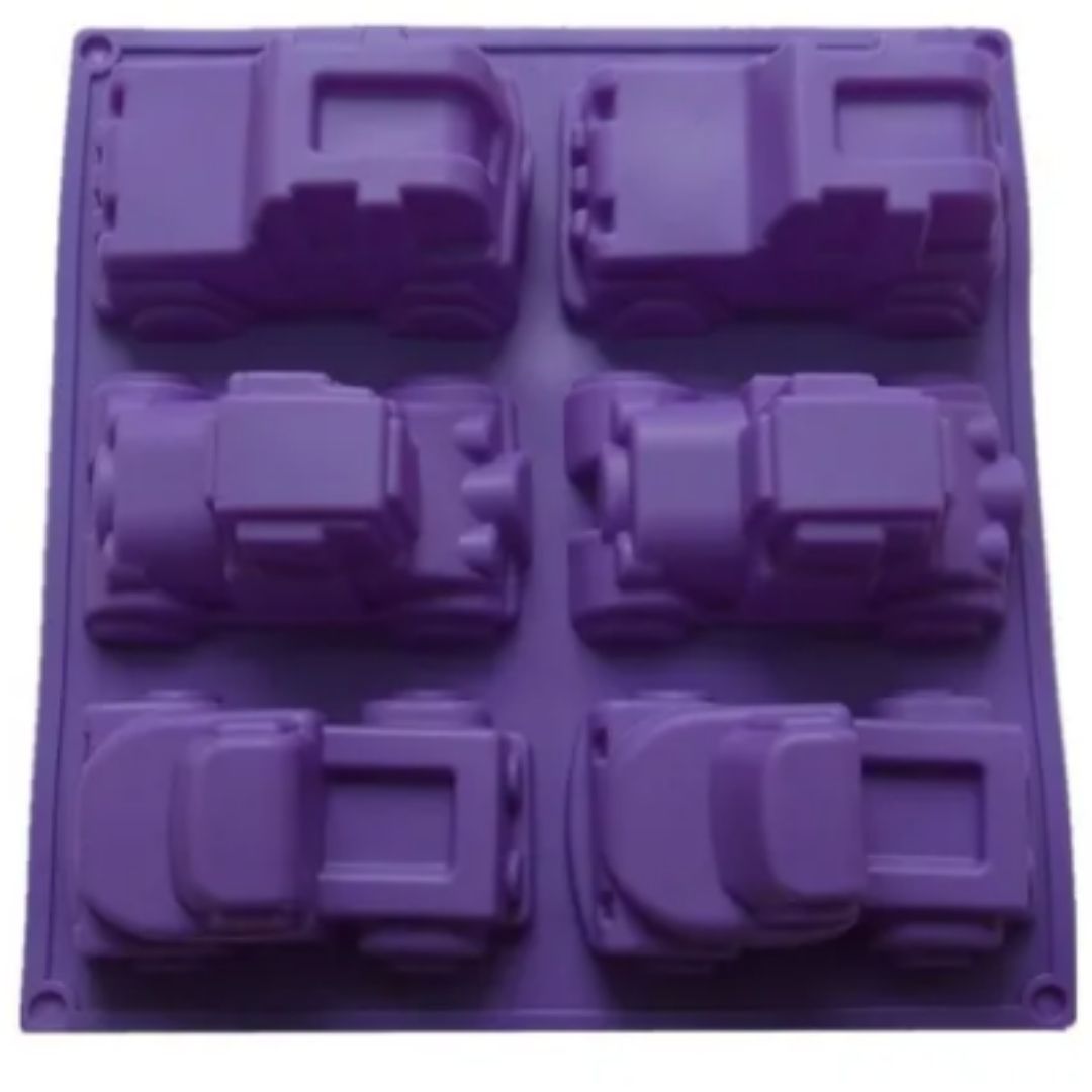 Molde de silicón camiones camionetas de 6cavidades