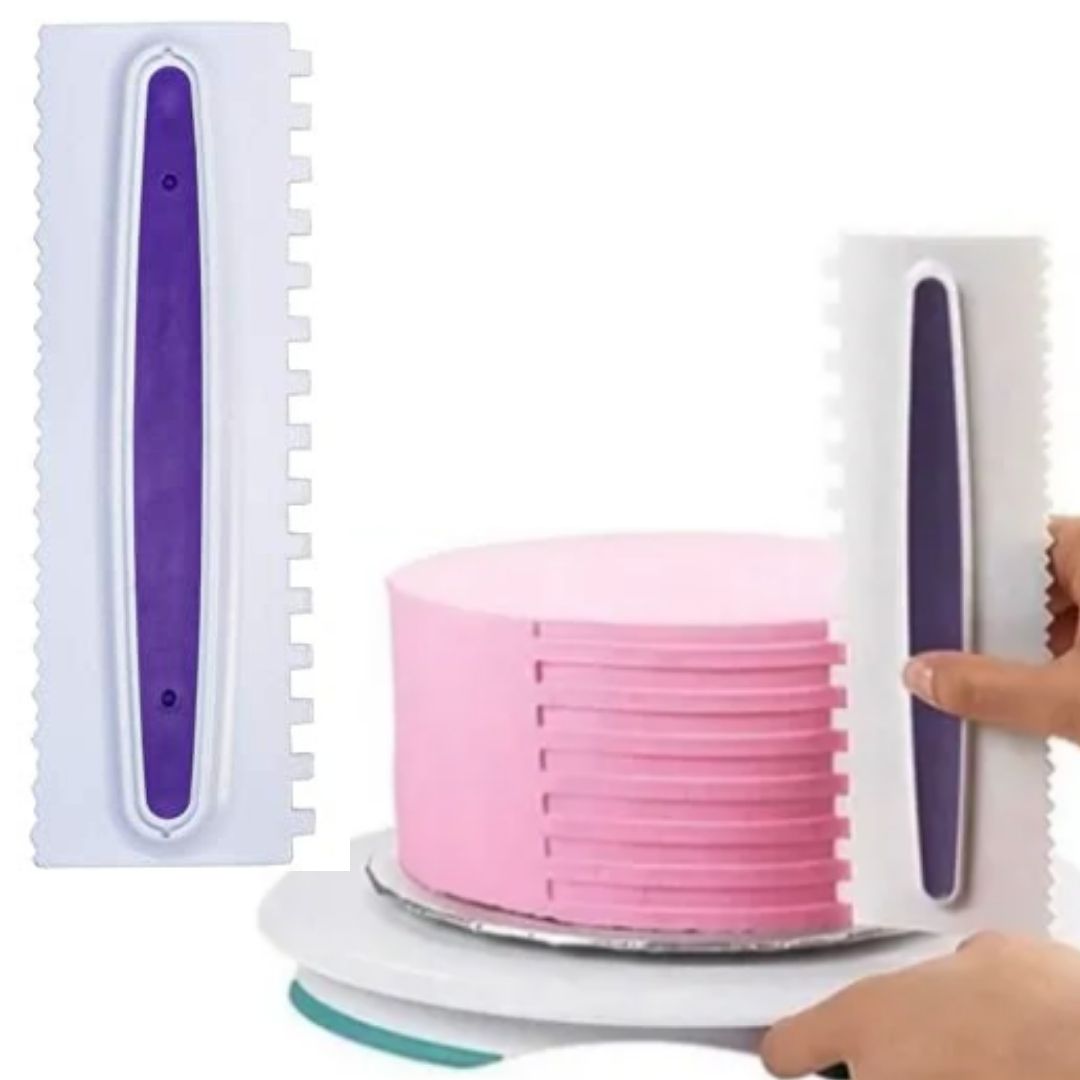 Raspa o peine de plástico para betún o glaseado con textura
