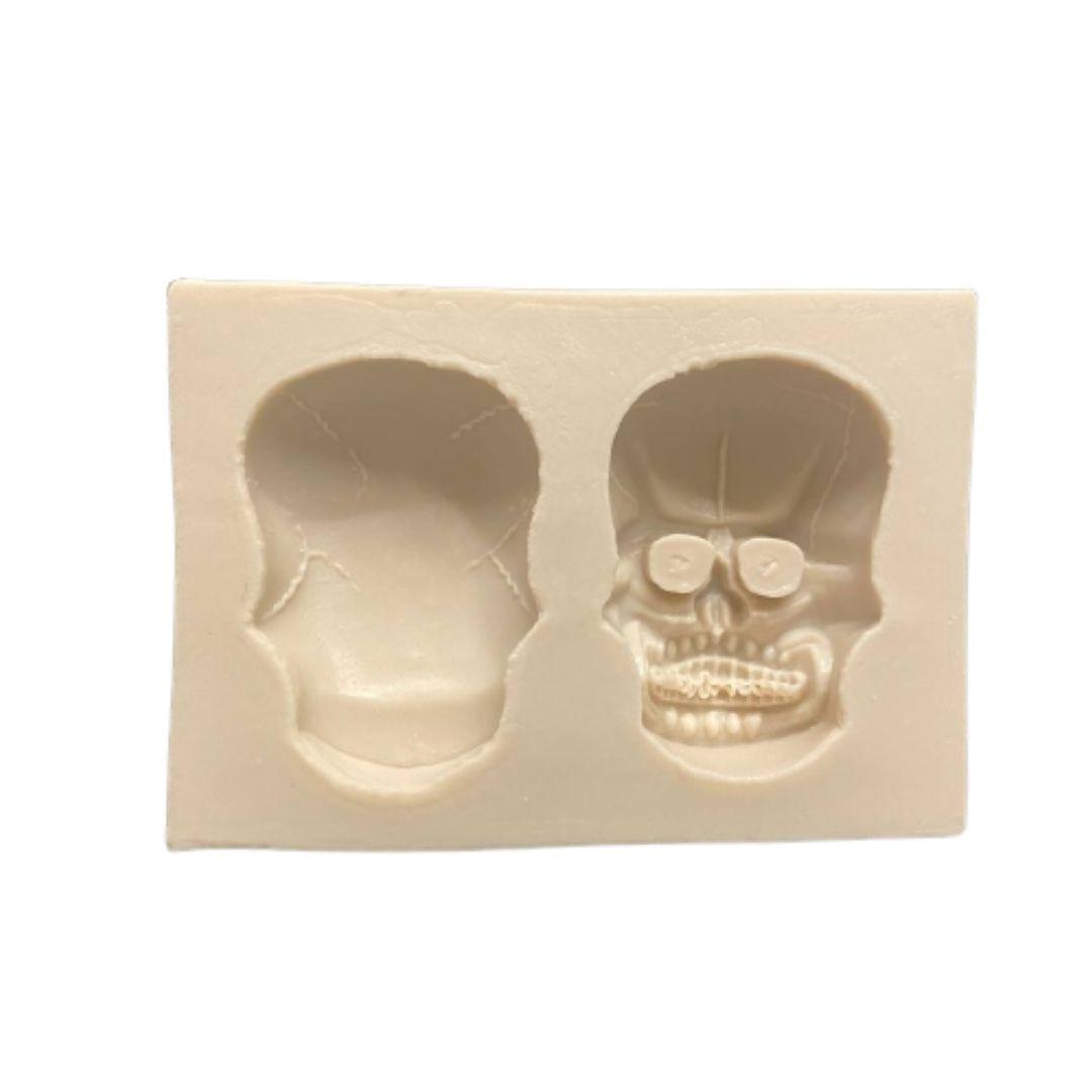 Molde de sílicon calavera calaca 3d doble vista halloween para repostería