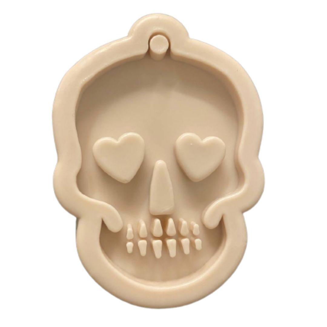 Molde de silicon calavera calaca con ojos de corazon halloween día de muertos para fondant