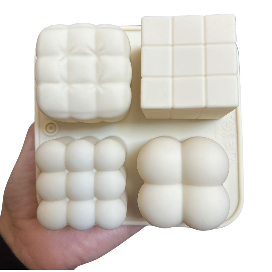 Molde de silicón cubos chicos 3d geométricos