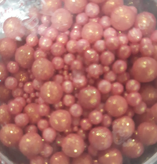 Mix de perlas diamantadas rosa toronja