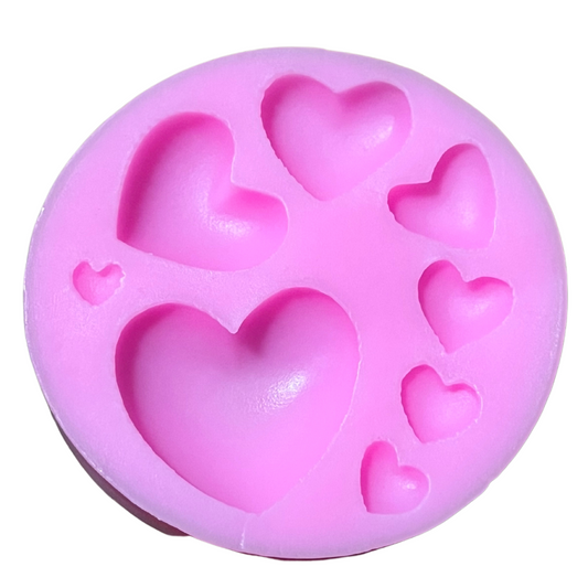 Molde de silicón corazones redondo