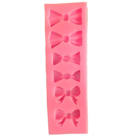Moños 6 cavidades molde de silicón para fondant