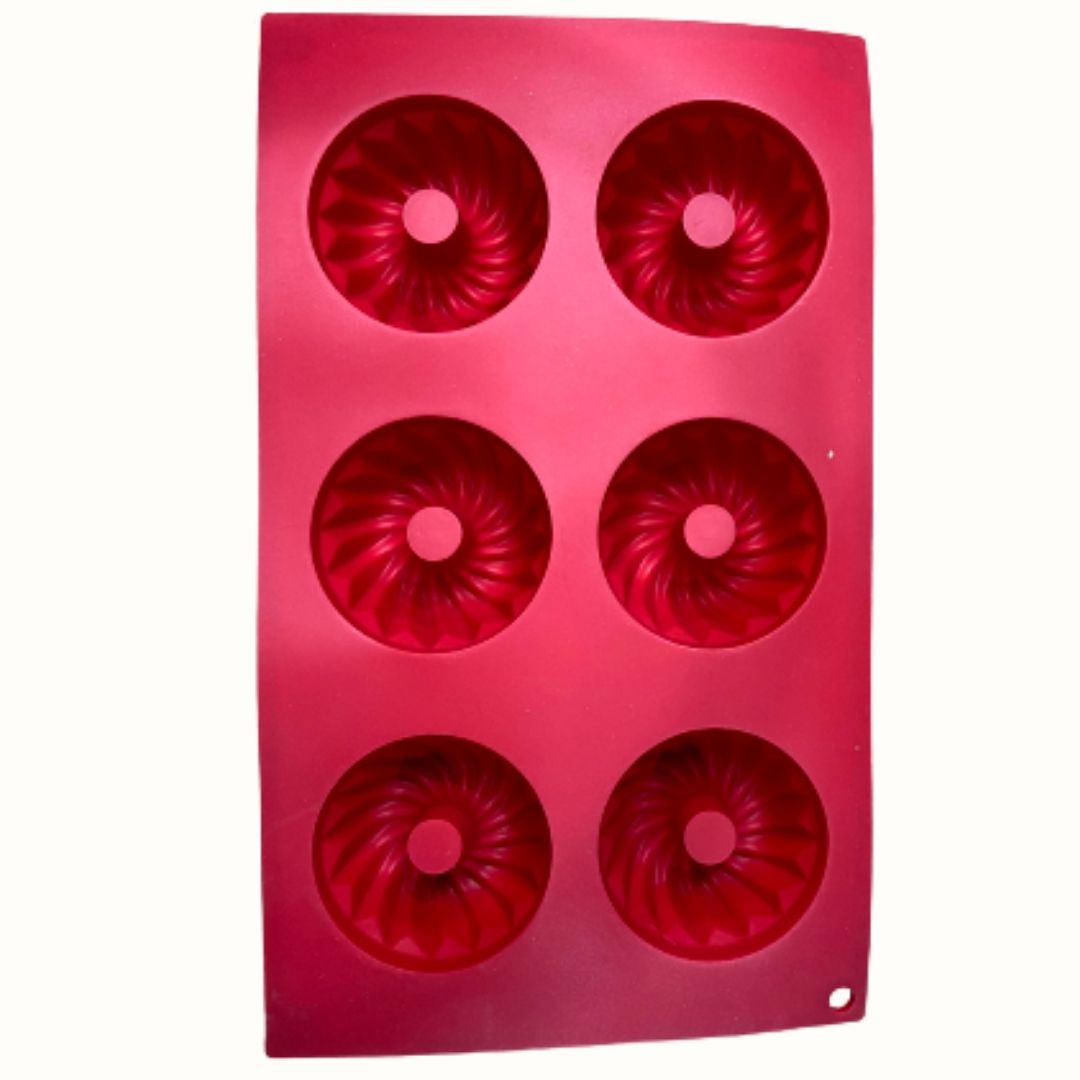 Molde de silicón mini bundt 6 cavidades
