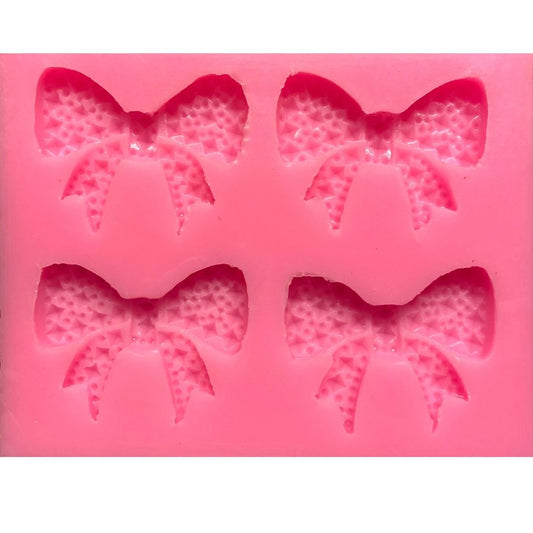 Molde de silicón de moños texturizados diamantes para fondant