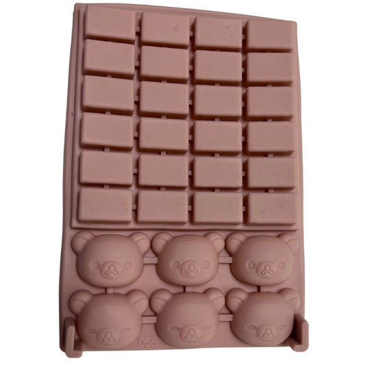 Molde de silicón barra de chocolate con osos ositos Rilakkuma repostería