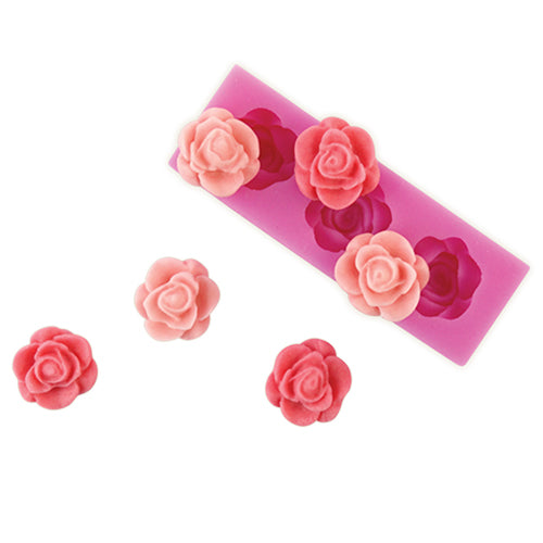 Molde de silicón de 3 rosas