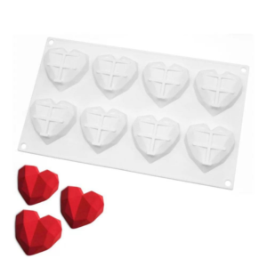 Molde de silicón corazón 3D diamante geométrico chicos 5.5x6.5