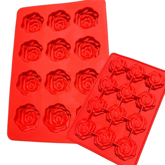 Molde de silicón rosas flor repostería 12 cav