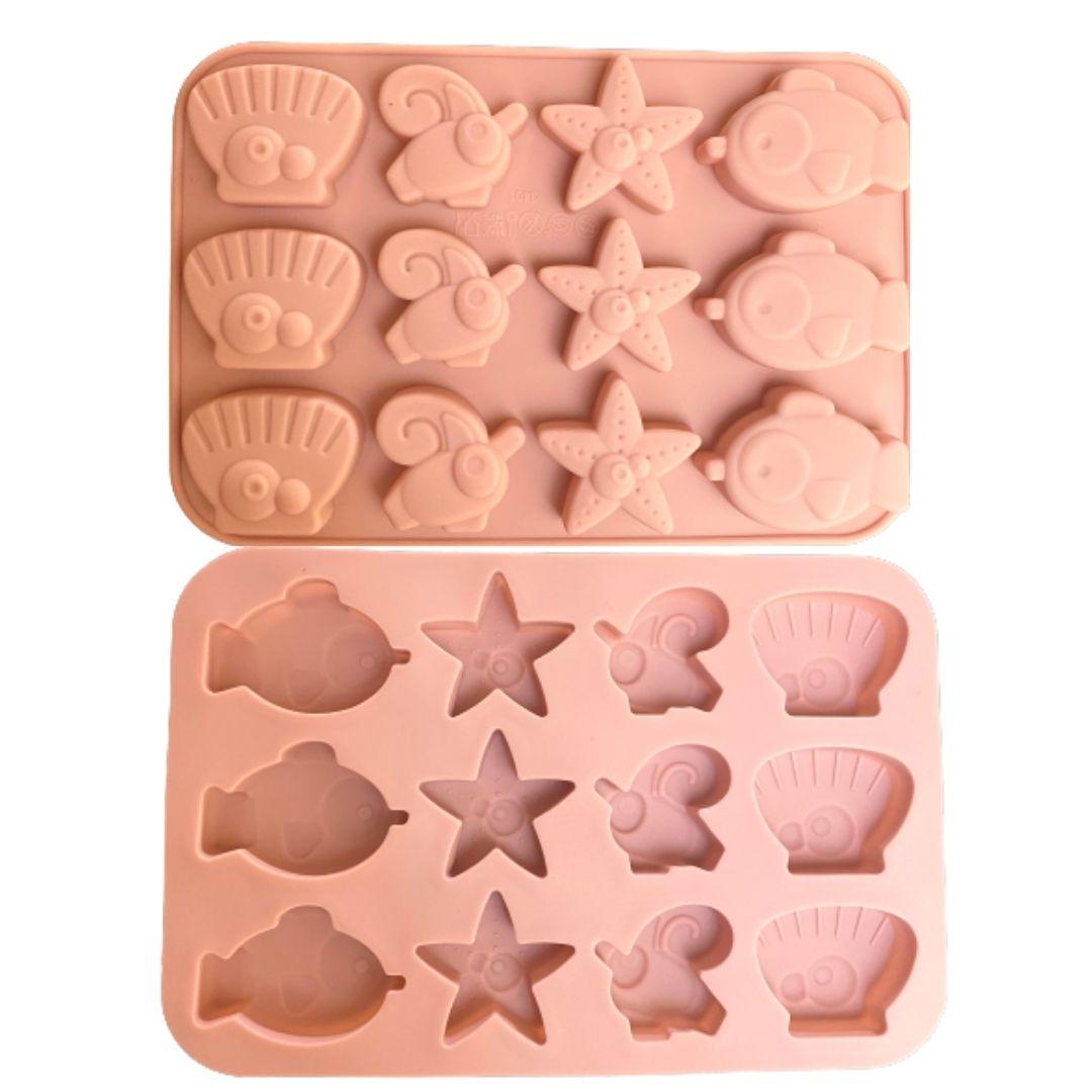 Estrella de mar concha peces molde de silicón