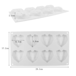 Molde de silicón corazón 3D diamante geométrico chicos 5.5x6.5