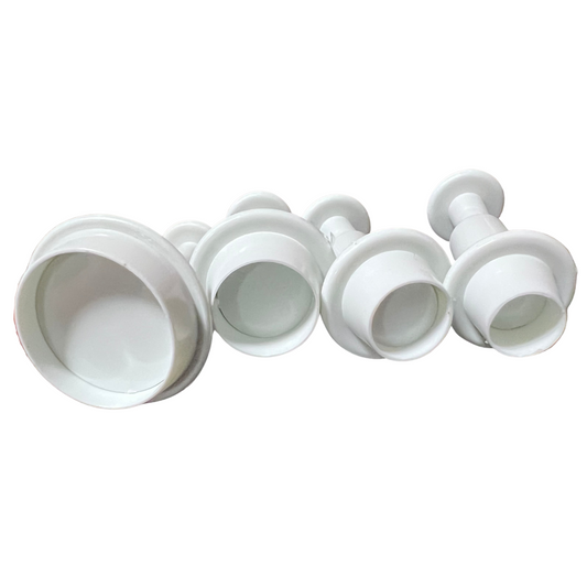 Cortadores eyectores para fondant pasta de goma círculos redondos 4 piezas
