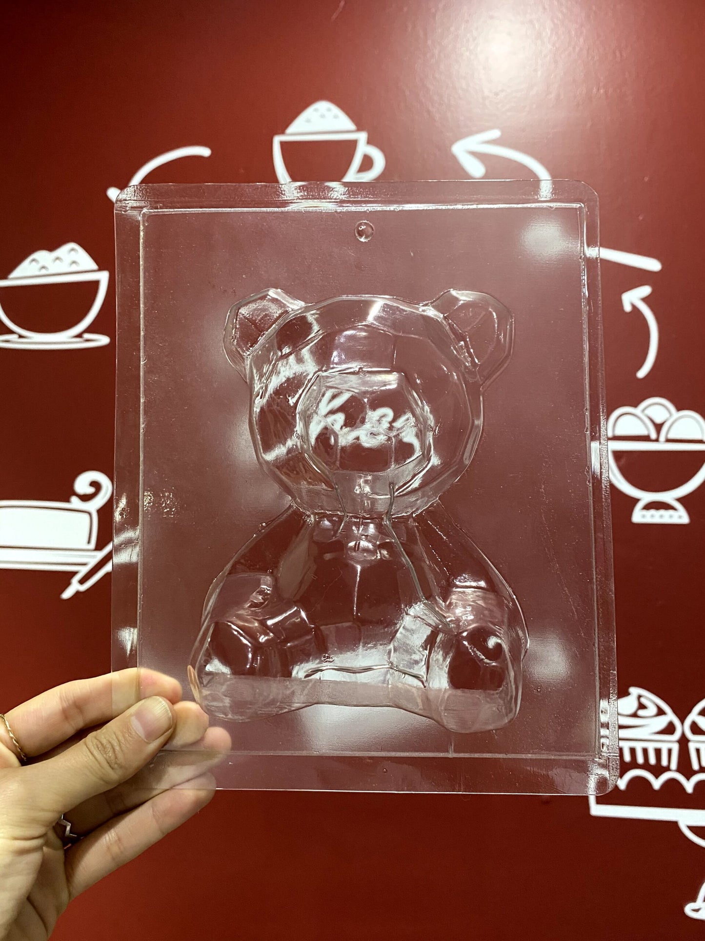 molde oso 3d acetato para chocolate