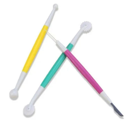 Juego de utensilios para fondant o repostería 3 piezas pasteles