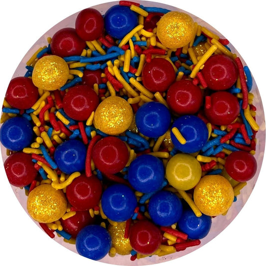 Mix de sprinkles perlas granillo amarillo rojo azul