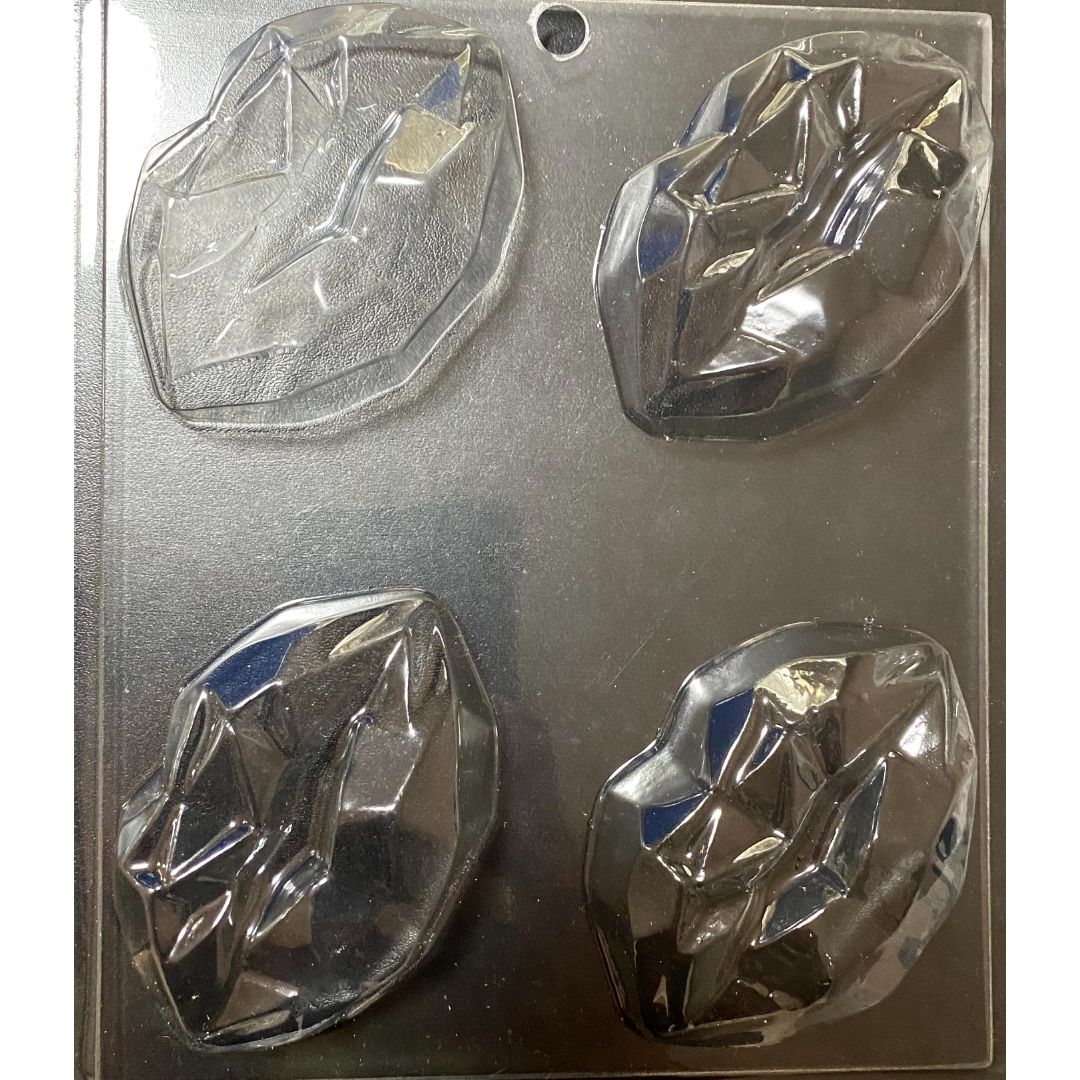 Molde de besos diamantados 4 cavidades de acetato