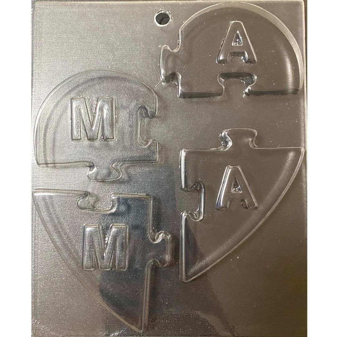 Molde de corazón de rompecabeza mamá de acetato