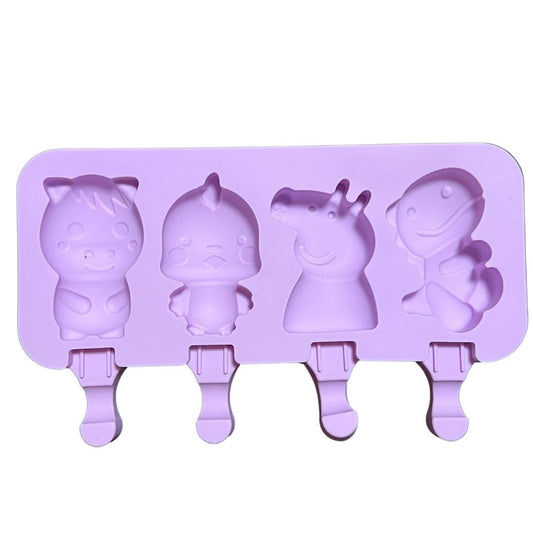 Molde de paleta de silicón Peppa Pig pollito pollo dinosaurio