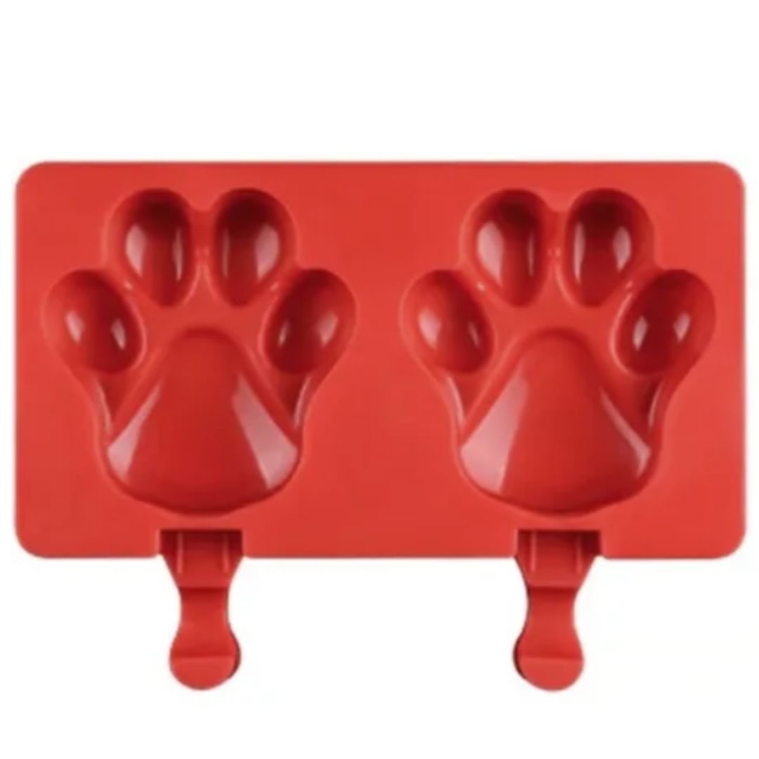 Molde de silicón de paleta en forma de huellas o huellitas de perro o gato 2 cav