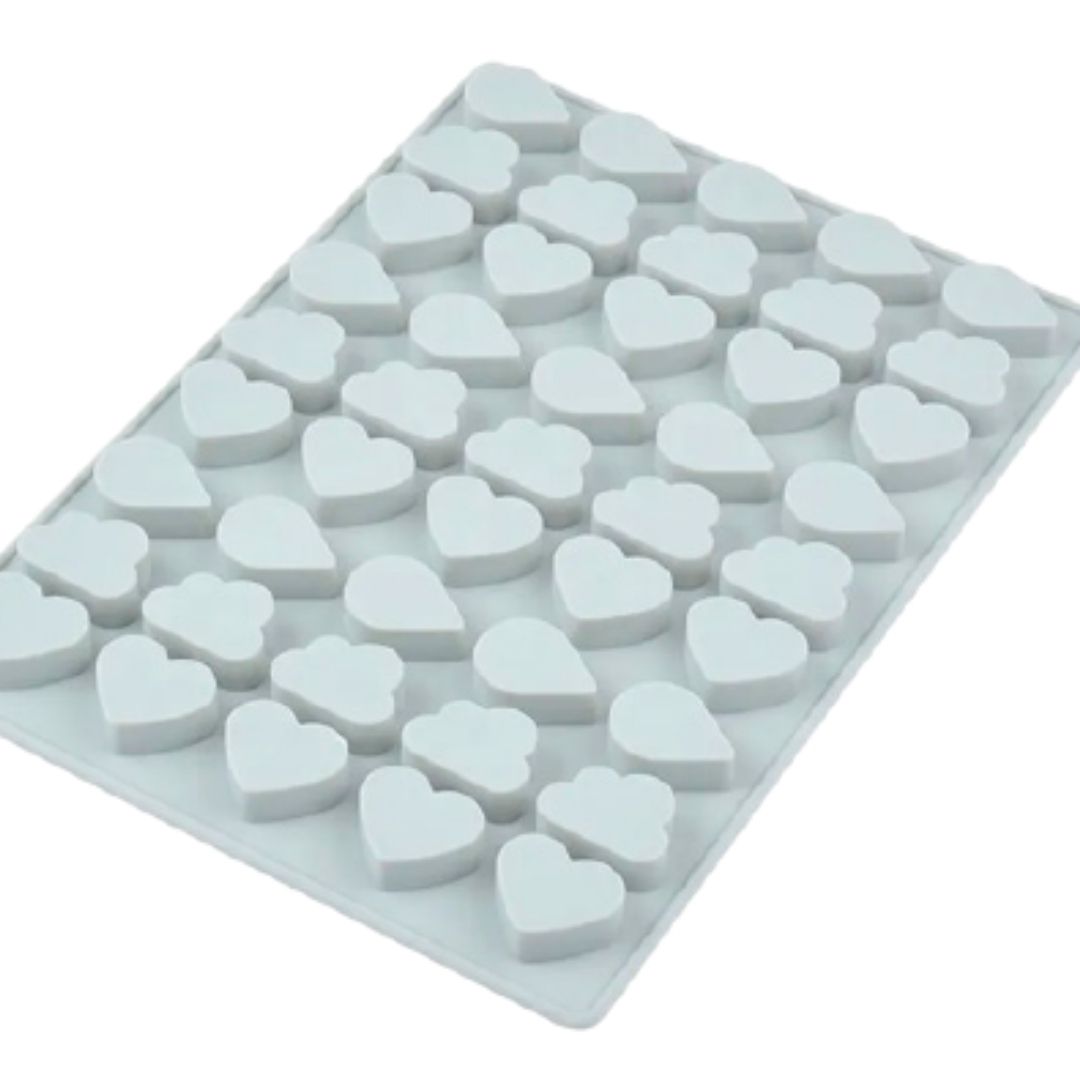 Molde de silicon nubes corazones gotas de agua