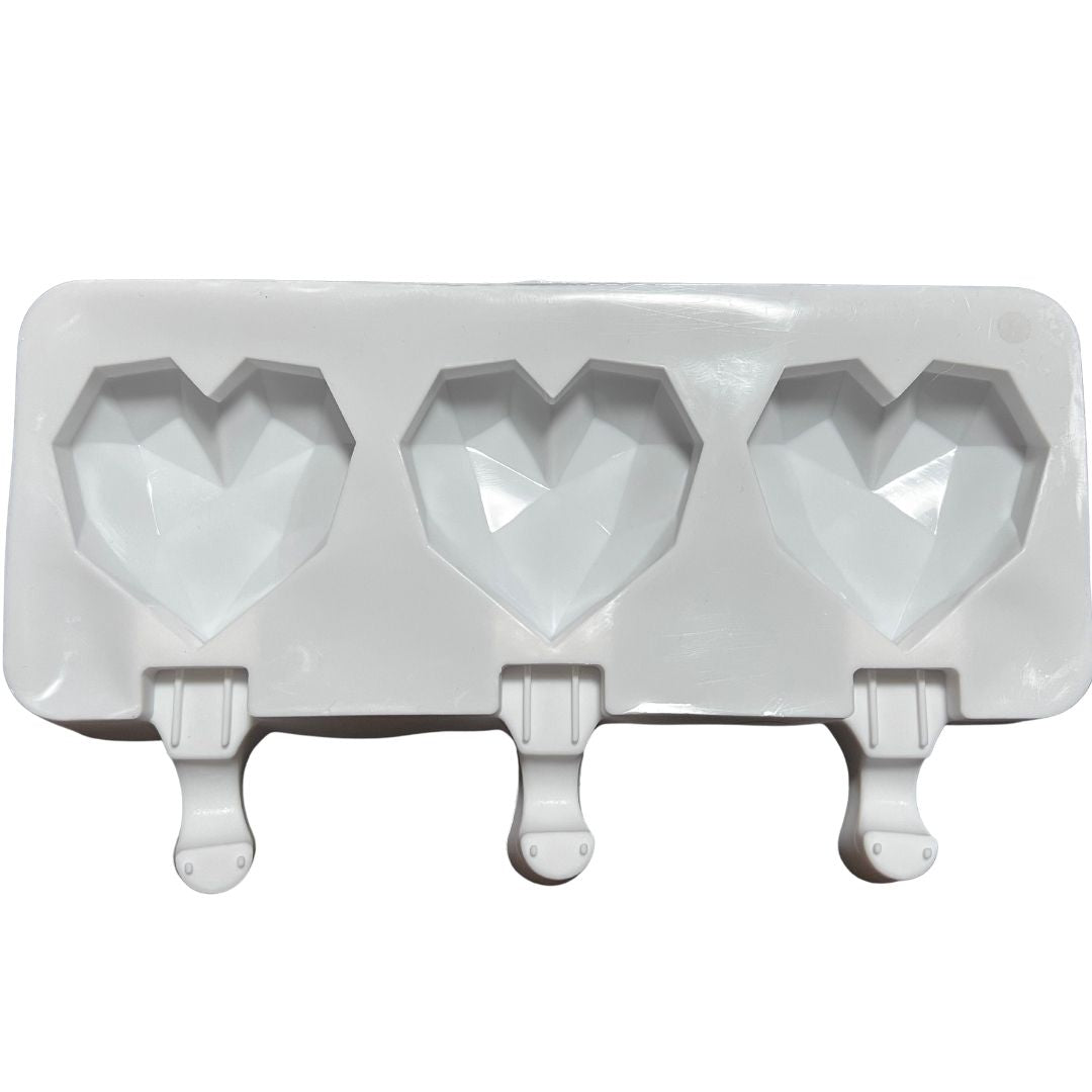 Molde de silicón paleta corazón diamante paleta repostería