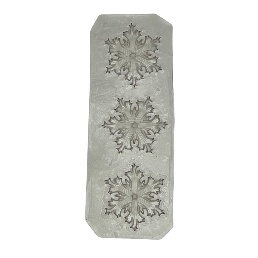 Molde de silicón para fondant copos de nieve 3 cav