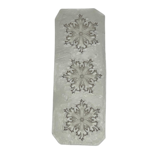 Molde de silicón para fondant copos de nieve 3 cav