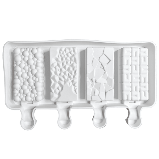 Molde de silicón para repostería de mini paletas con textura geometrica moderna