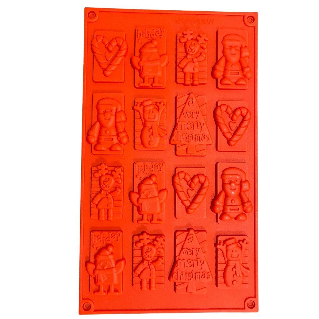 Figuras navideñas reno santa claus muñeco de nieve merry christmas molde de silicón placas chocolate