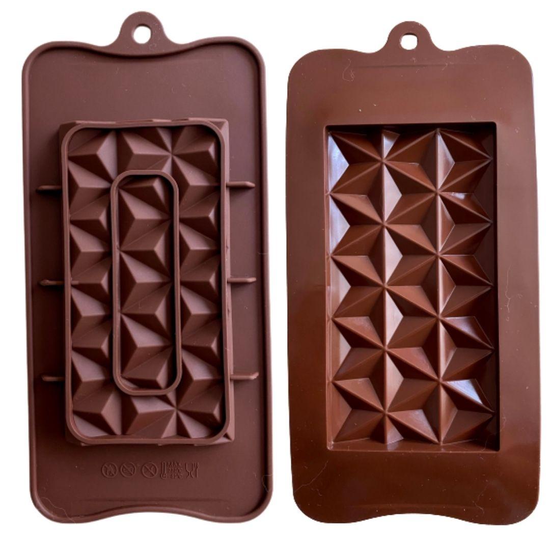 Molde de silicón barra de chocolate triangulos geométrico