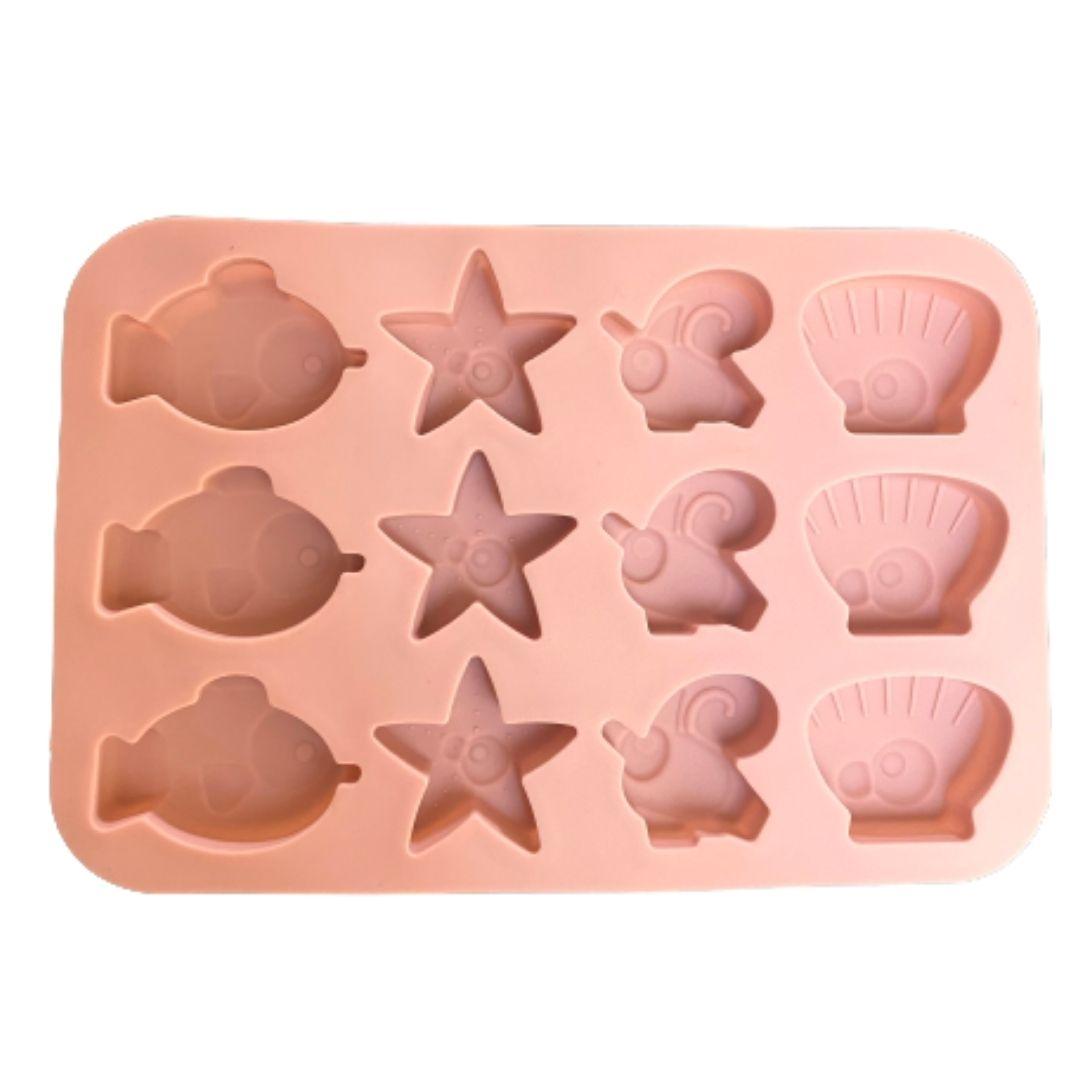 Estrella de mar concha peces molde de silicón