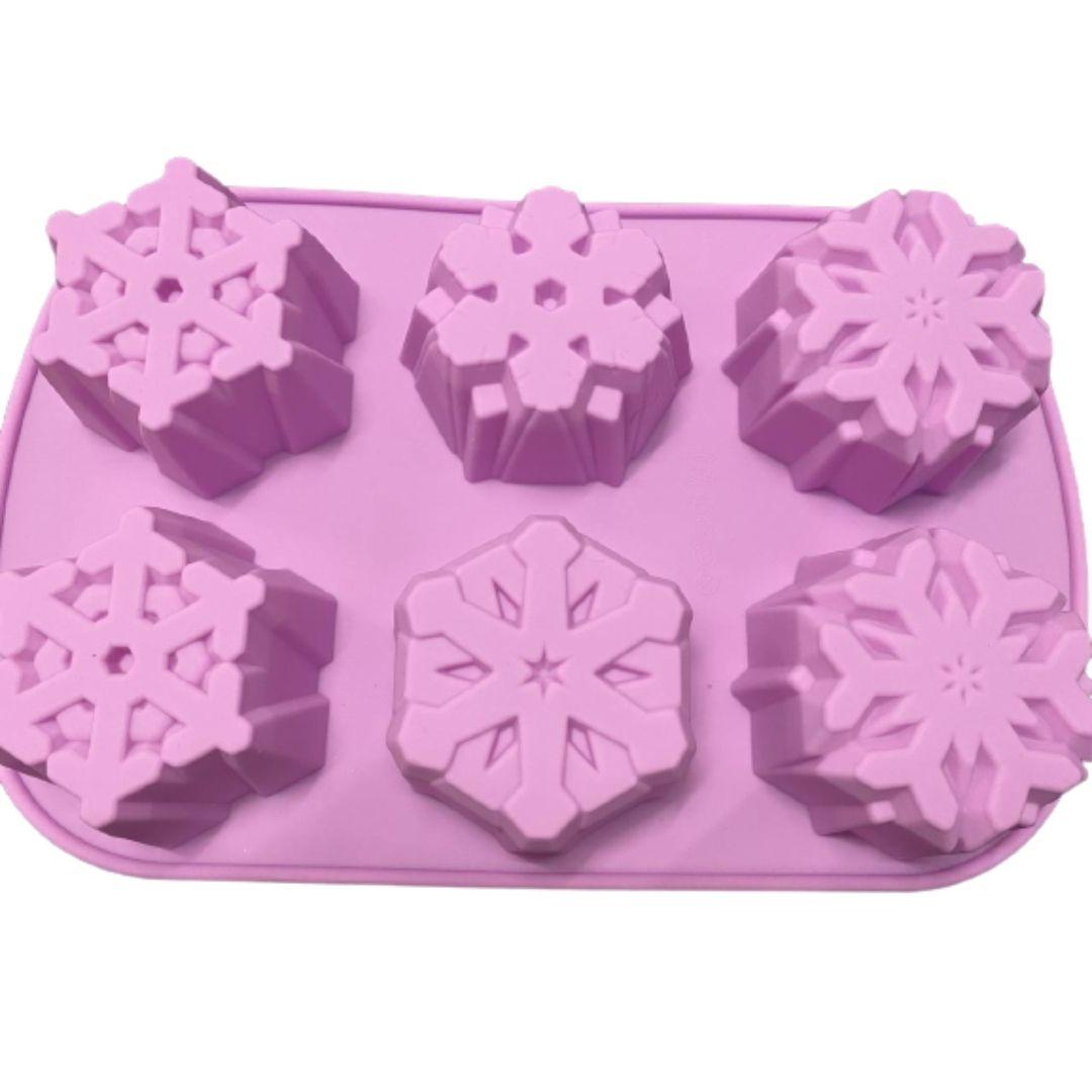 Molde de sílicon de copos de nieve para repostería