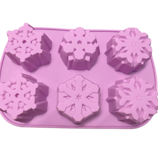 Molde de sílicon de copos de nieve para repostería
