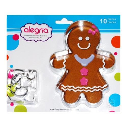 Muñeco hombre muñeca niña de jengribe cortador de metal con accesorios 10 piezas