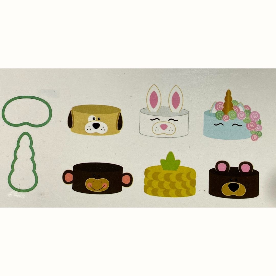 Juego de cortadores caras y orejas animalitos unicornio