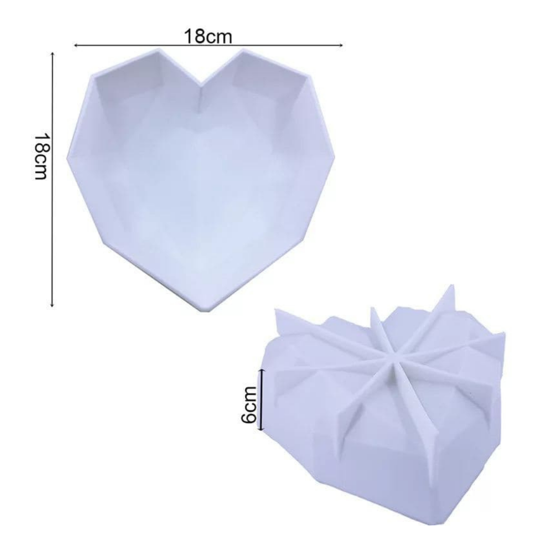molde silicon corazon chico diamantado diamante geometrico grande chocolate smash cake