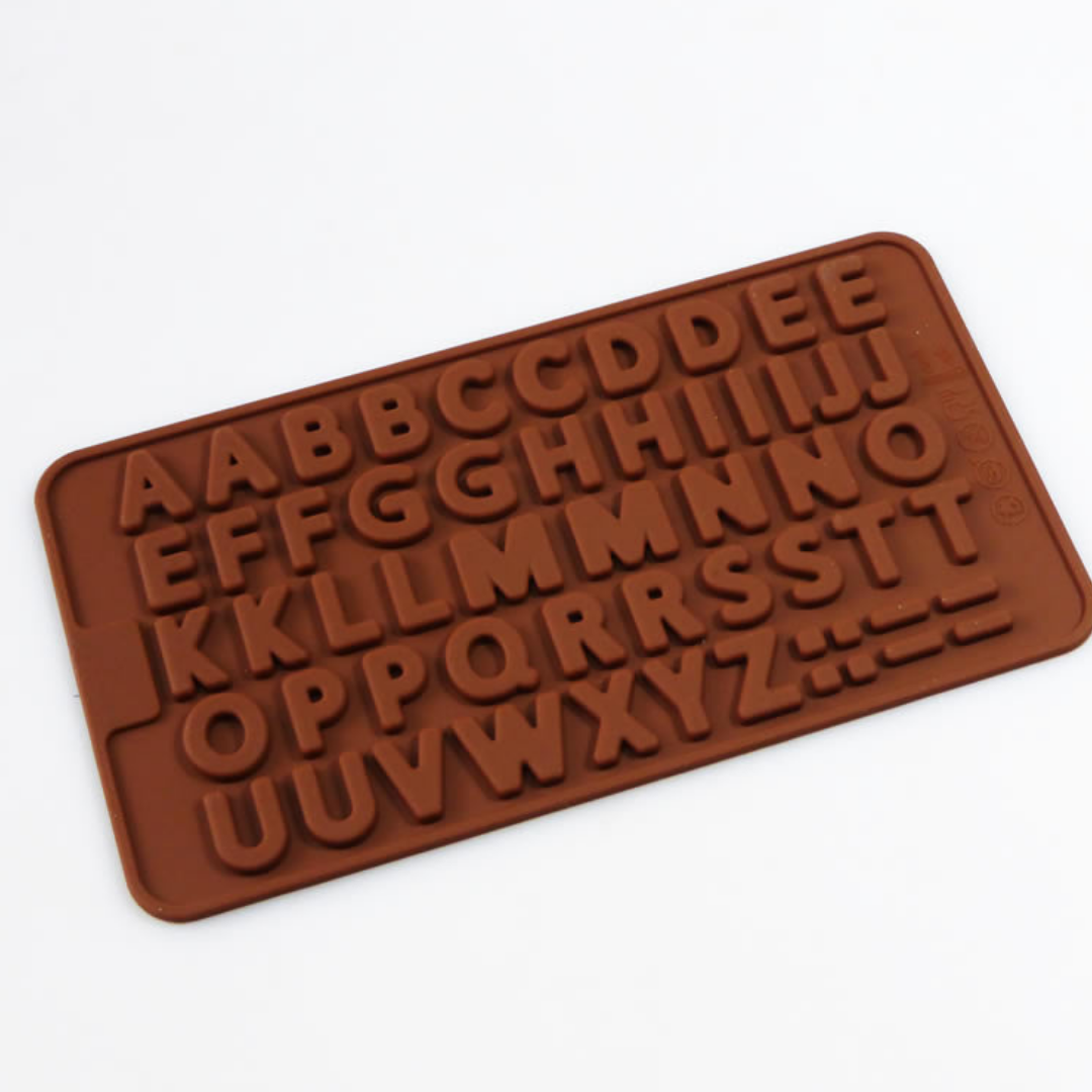 molde de silicon de letras para chocolate